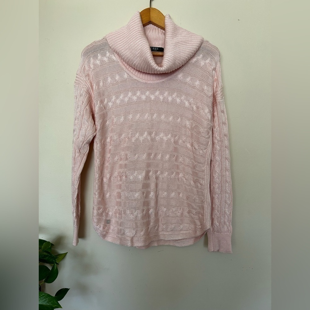 Lauren Ralph Lauren Pink Turtleneck Knit sweater size M